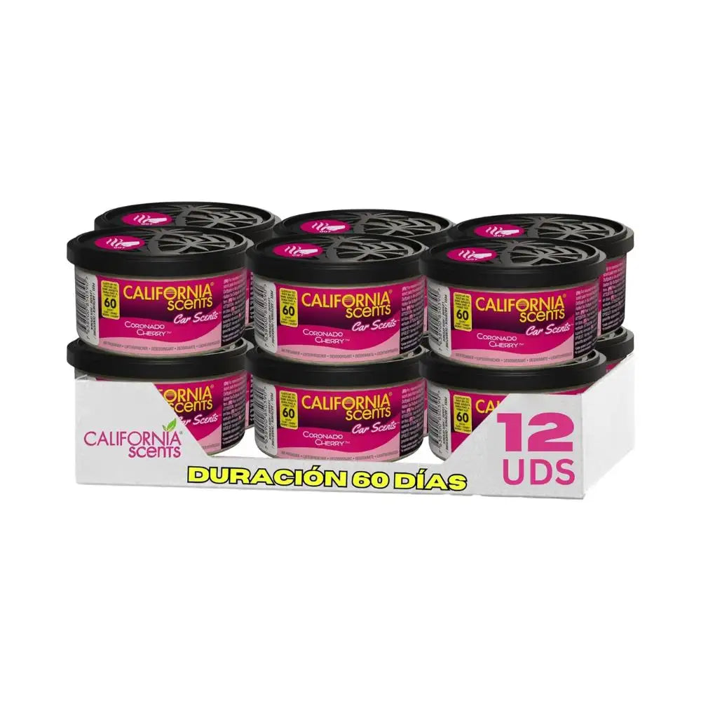PACK 12 AMBIENTADORES CALIFORNIA CAR SCENTS CORONADO CHERRY - AMBIENTADOR LATA CEREZA