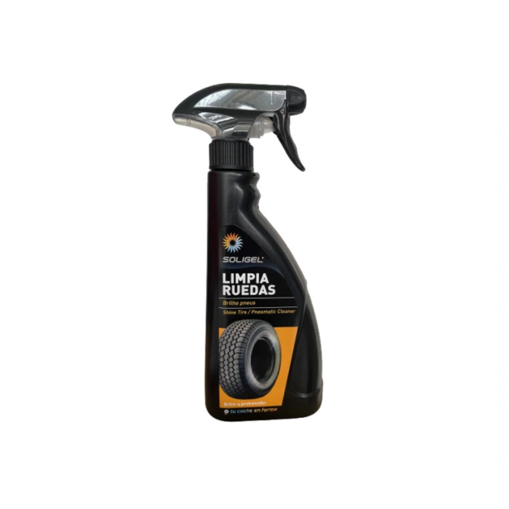LIMPIADOR DE NEUMÁTICOS Y PLÁSTICOS SOLIGEL 500ML - RENOVADOR DE BRILLO Y PROTECCIÓN UV