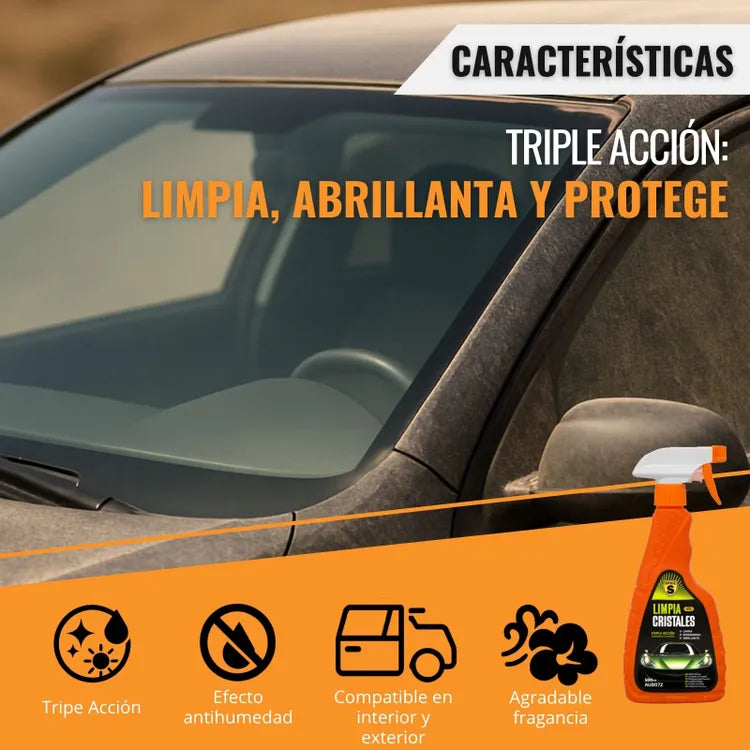 LIMPIA CRISTALES SPSIL 500ML - ELIMINACIÓN DE SUCIEDAD, GRASA Y MARCAS EN PARABRISAS