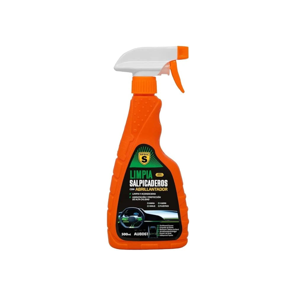 LIMPIA SALPICADEROS ABRILLANTADOR SPSIL 500ML - EFECTO BRILLO PARA CUERO, VINILO Y PLÁSTICO
