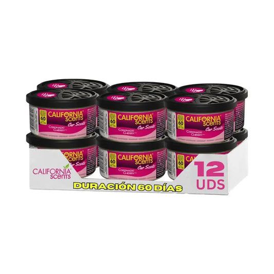 PACK 12 AMBIENTADORES CALIFORNIA CAR SCENTS CORONADO CHERRY - AMBIENTADOR LATA CEREZA