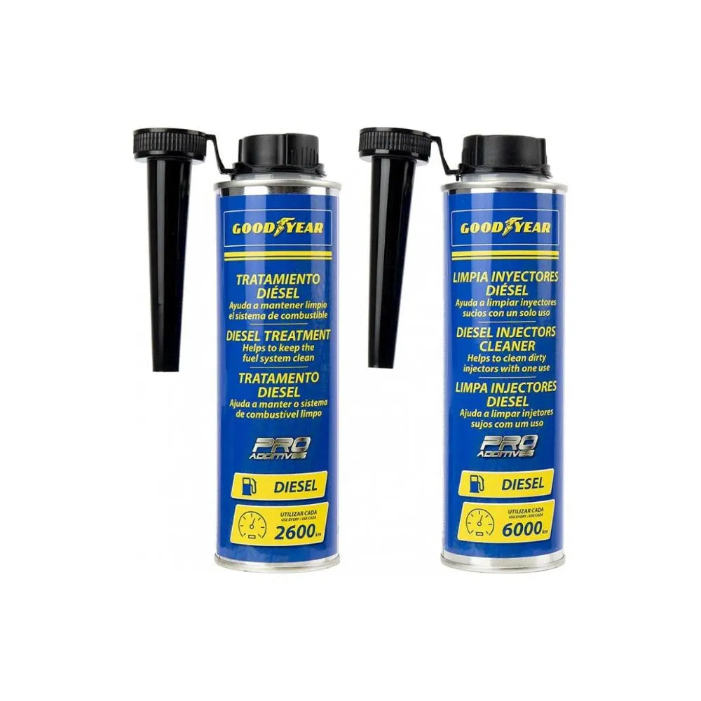 GOODYEAR KIT PRE-ITV DIÉSEL - LIMPIA INYECTORES Y TRATAMIENTO ANTI-HUMOS 300+300ML