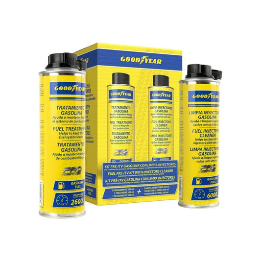 GOODYEAR KIT PRE-ITV GASOLINA - LIMPIA INYECTORES Y TRATAMIENTO DE MOTOR 300+300ML