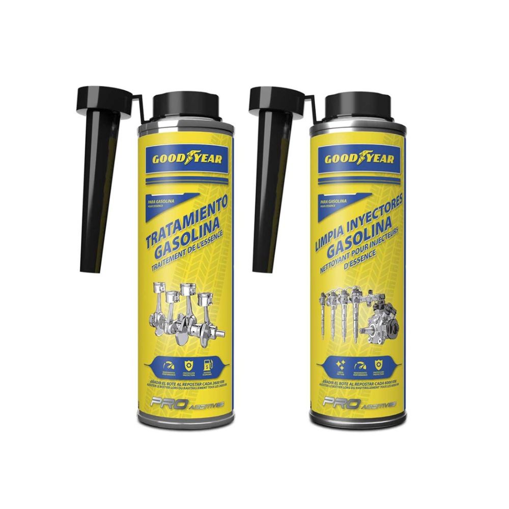 GOODYEAR KIT PRE-ITV GASOLINA - LIMPIA INYECTORES Y TRATAMIENTO DE MOTOR 300+300ML