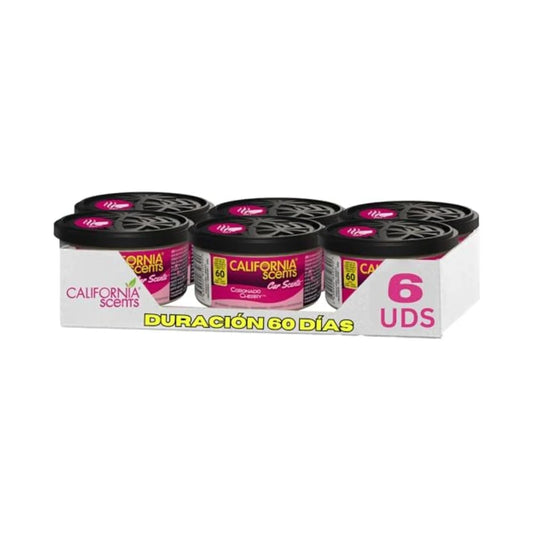 PACK 6 AMBIENTADORES CALIFORNIA CAR SCENTS CORONADO CHERRY - AMBIENTADOR LATA CEREZA