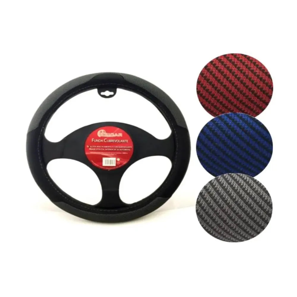 FUNDA DE VOLANTE UNIVERSAL JACQUARD - AJUSTE 37 A 39 CM - DISEÑO ELEGANTE Y TRANSPIRABLE
